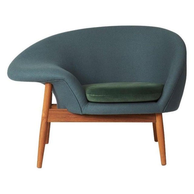 Fried Egg Left Lounge Chair Petrol in Forest Green by Warm Nordic For Sale - Image 14 of 14