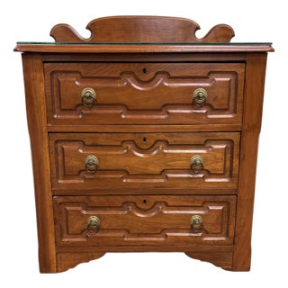 Antique 19th Century Victorian Carved Chest Dresser Washstand Commode For Sale