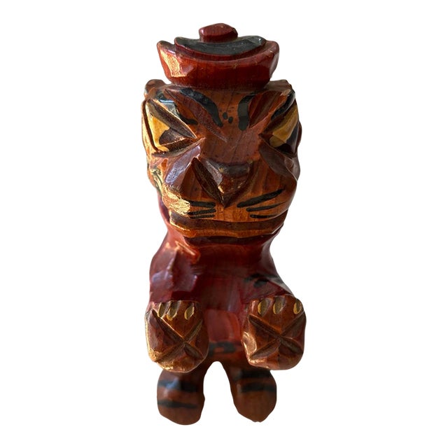 Carter Hoffman Rare Princeton UniversityTiger Wooden Hand Carved and Painted Mascot 1950’s Rare For Sale