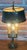 Gold Antique French Bouilette Brass and Metal Shade 3-Light Table Lamp, 1930s For Sale - Image 8 of 11