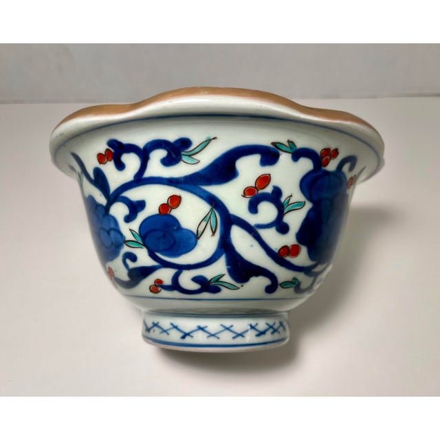 Baby Blue C. 1830-1860 Late Edo Antique Japanese Pottery Bowl, Kyushu Museum Mark #147 For Sale - Image 8 of 12