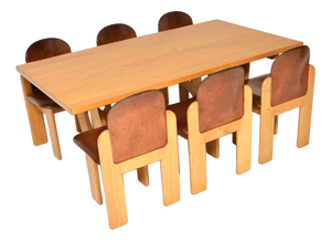 Vintage Italian Dining Table and Chairs from Silvio Coppola, 1970, Set of 7