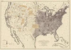 Antique Chart of the US Population, 1870
