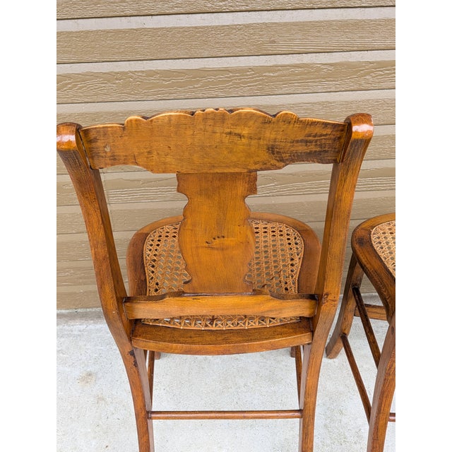 1960s Early 19th Century Antique Federal Period Birds Eye and Tiger Maple Chairs (Set of Two) For Sale - Image 5 of 8
