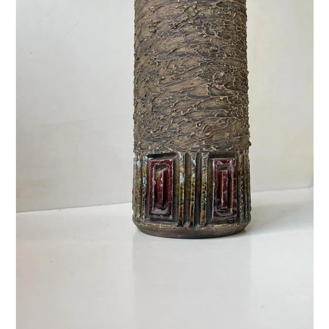 Mid-Century Modern Glazed Ceramic Vase by Marian Zawadzki for Tilgmans, Sweden, 1960s For Sale - Image 3 of 8