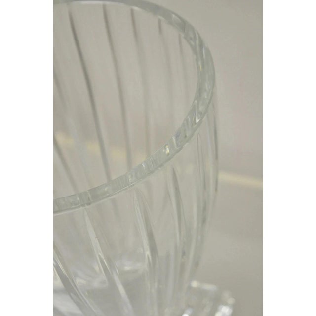 Mid 20th Century Vintage Modern Lead Crystal Glass 12" Fluted Flower Vase, Poland For Sale - Image 5 of 10