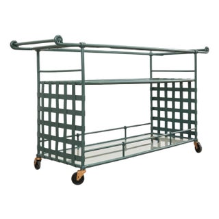 Brown Jordan Neoclassical Florentine Aluminum Serving Bar Cart For Sale
