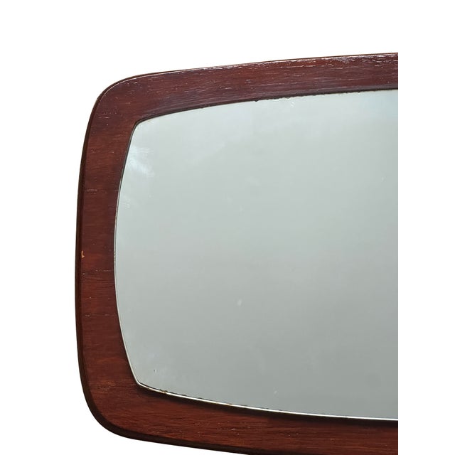 Brown Mid-Century Modern Danish Teak Wall Mirror, 1960s For Sale - Image 8 of 9