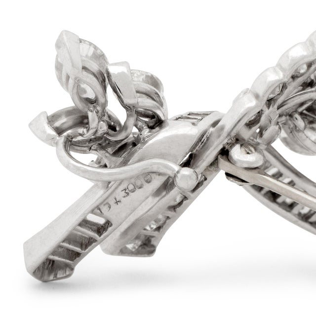 Platinum Diamond Brooch Pendant For Sale In New York - Image 6 of 6