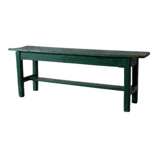 Antique Primitive Painted Wood Bench For Sale