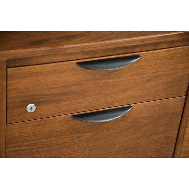 Refinished Jens Risom 78” Walnut Credenza For Sale - Image 9 of 12
