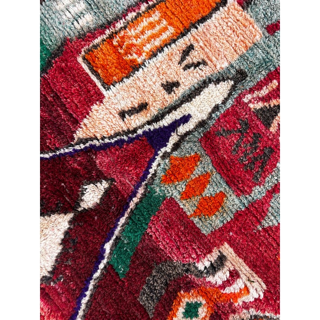 Abstract Colorful Moroccan Wool Rug For Sale - Image 6 of 8