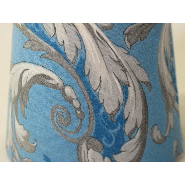 Not Yet Made - Made To Order Antique Bue Floral Fabric Chandelier Shade For Sale - Image 5 of 8