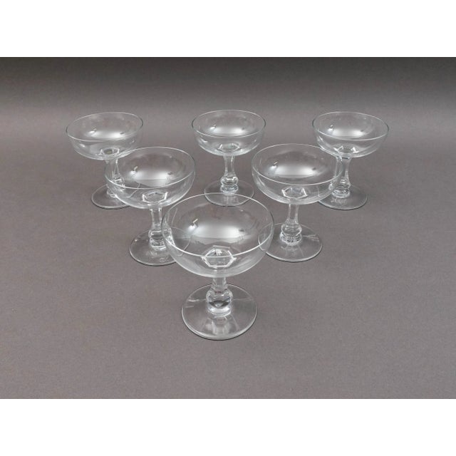 Baccarat Crystal France Signed Gascogne Champagne Sherbet Glasses Set Of 6 Measures approximately 3 3/4" diameter, 4 1/4"...