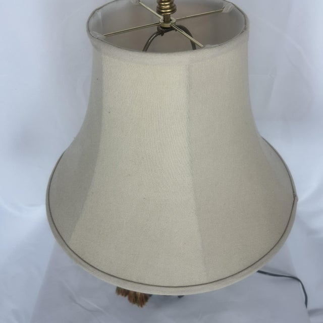 Ceramic 1980s Asian Hand Painted Tropical Elephant Table Lamp With Shade For Sale - Image 7 of 7