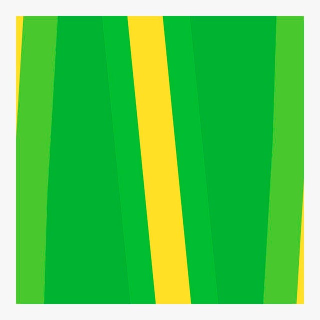 Mid-Century Modern Green and Yellow Transparencies Fine Art Print 39" X 55" by Liz Roache For Sale - Image 3 of 6