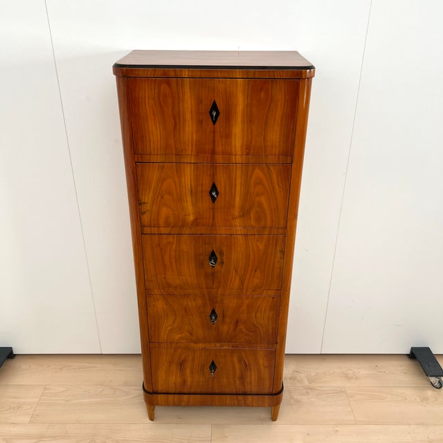 Wood Biedermeier Five-Drawer Chiffonier in Cherry Veneer, South Germany, 1830s For Sale - Image 7 of 18