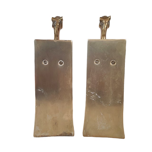 Art Deco Influenced Brass Camel Bookends by Dolbi Cashier Chairish