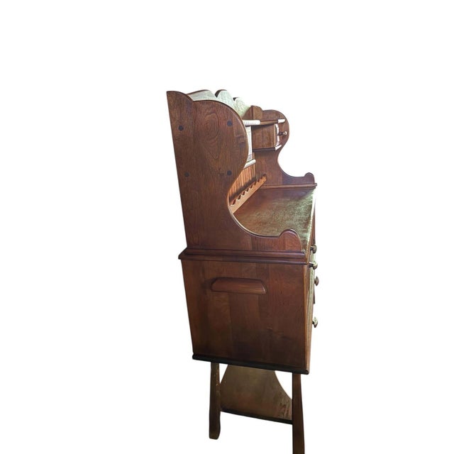 Brown Antique American Baker’s Cabinet, Classical Wooden Cupboard For Sale - Image 8 of 12