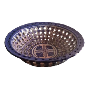 Wisteria Handpainted Blue & White Reticulated Decorative Bowl