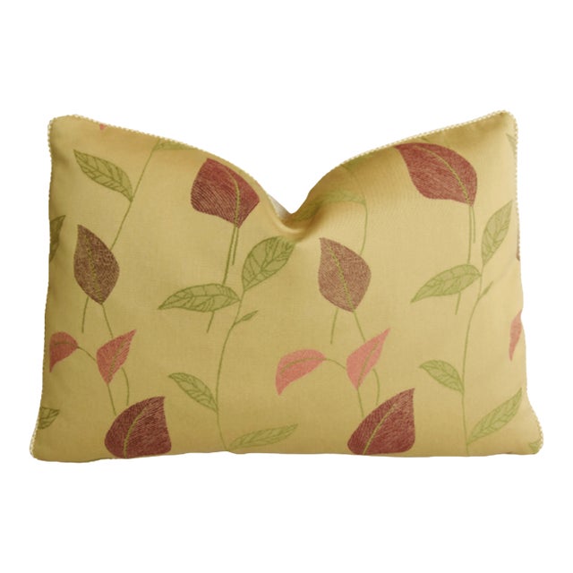 Lee Jofa Enchanting Leaves Feather/Down Pillow 21" X 15" For Sale