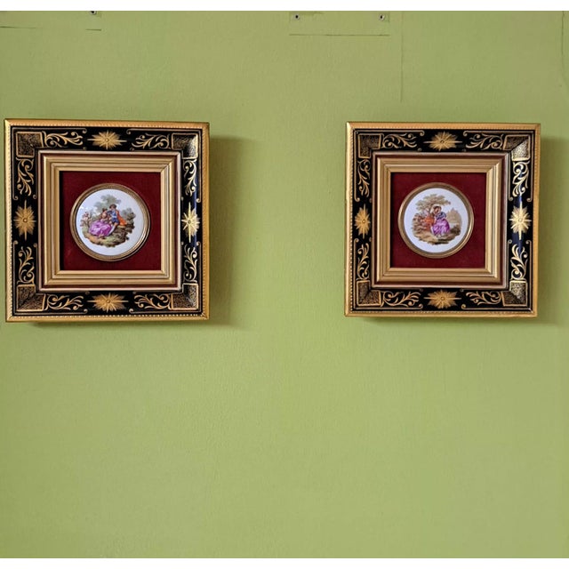 Small Limoges Paintings by Fragonard, 1965, Set of 2 For Sale - Image 10 of 10