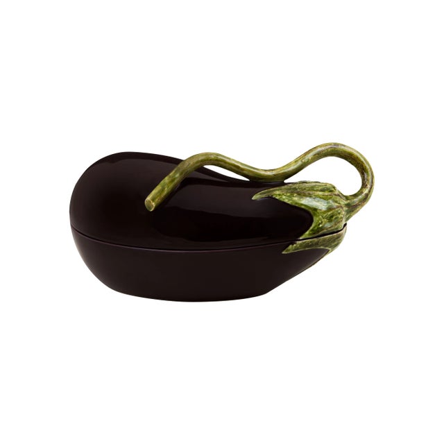 Traditional Bordallo Pinheiro Eggplant Box, 55 oz For Sale - Image 3 of 3