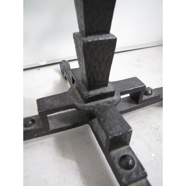 Antique Art Deco Iron Candleholder in the Style of Koloman Moser For Sale - Image 4 of 8