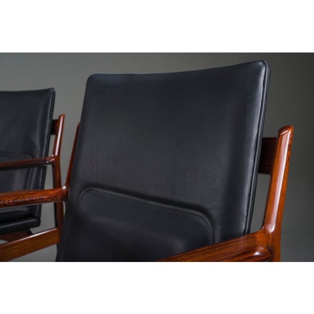 Danish Model 431 Armchairs in Leather by Arne Vodder for Sibast Møbler, 1960s, Set of 4 For Sale - Image 15 of 18