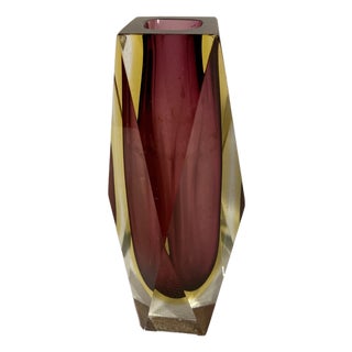 Abstract Sommerso Murano Glass Vase by Luigi Mandrazutto, 1960s For Sale