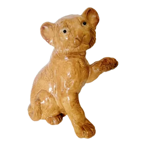Vintage Ceramic Regency Tiger Cub Decorative Ceramic Statue 1990's