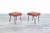 Mid-Century Modern Cognac Leather and Iron Harp Leg Stools, 1950s For Sale - Image 4 of 11