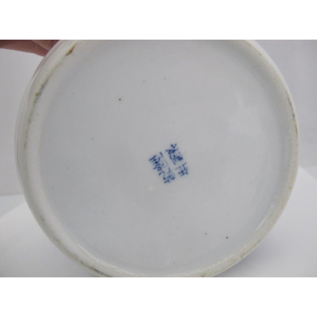 Blue Chinese Blue & White Porcelain Bitong Brush Pot With Dragon in Clouds Motif For Sale - Image 8 of 8