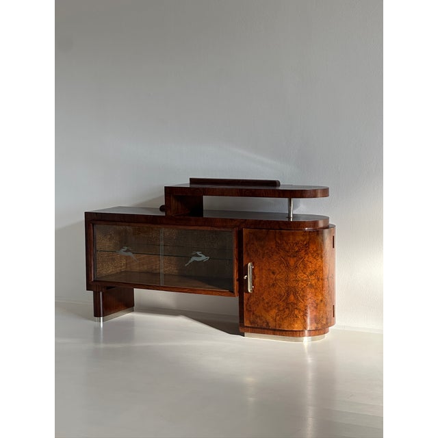 Large Art Deco Sideboard with Bar Compartment, 1930s For Sale - Image 4 of 7