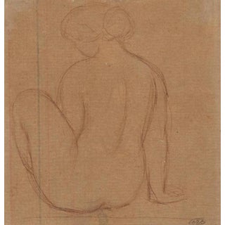Aristide Maillol, Nude Woman Sanguine Drawing, 19th Century, Sanguine on Paper For Sale