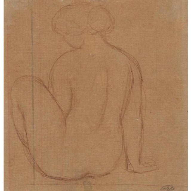 Aristide Maillol, Nude Woman Sanguine Drawing, 19th Century, Sanguine on Paper For Sale