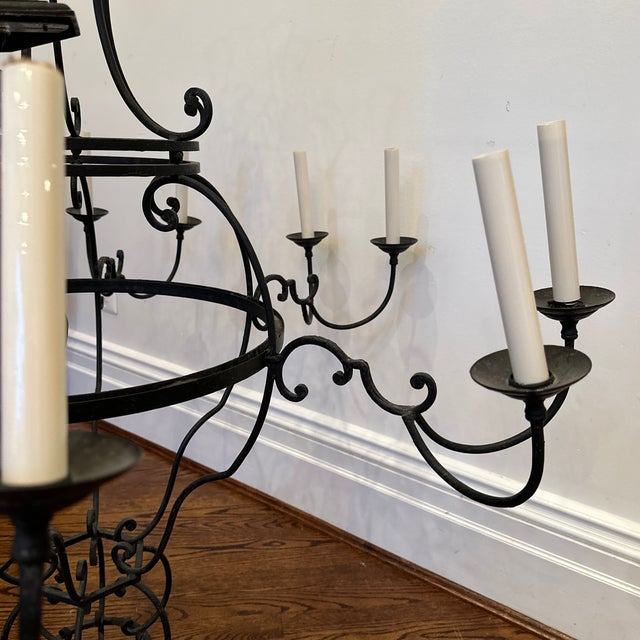 Metal Formations Iron Chandelier for Holly Hunt For Sale - Image 7 of 12