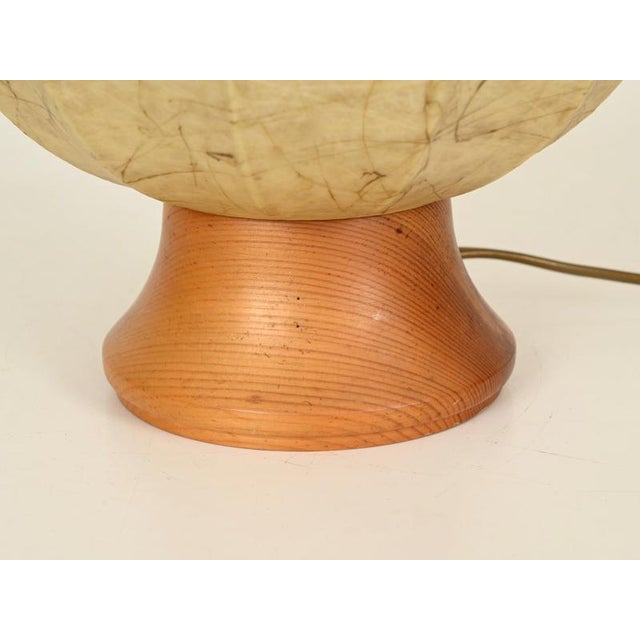 Mid-Century Cocoon Table Lamp with Wood Base by Achille Castiglioni for Flos, Italy, 1960s For Sale - Image 14 of 15