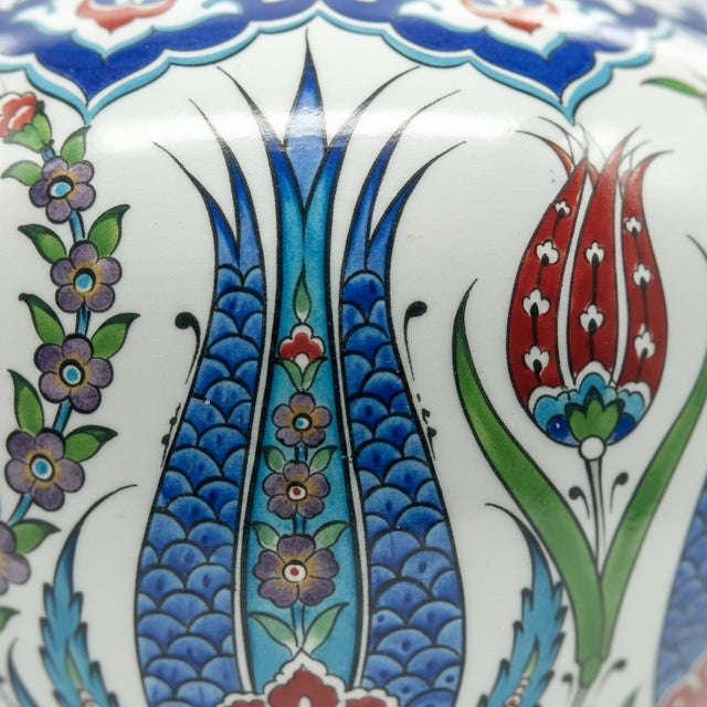 Handmade Monumental Floor Vase (50cm) – Classic Iznik Pattern with Cypress – Ottoman Court Art For Sale - Image 4 of 9