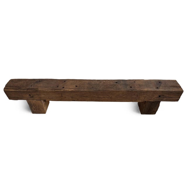Old railway wood beams repurposed into a one of a kind rustic bench. Aged, sturdy, solid, and heavy 7" x 8" wood blocks....