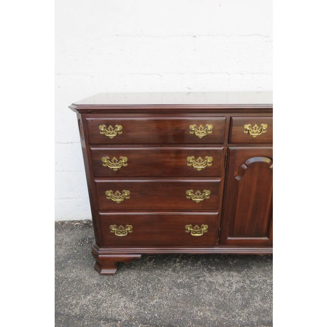 Ethan Allen Solid Cherry Long Low Dresser Bathroom Vanity For Sale - Image 11 of 11