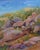Rocks Tumbling captures a serene landscape where large, textured boulders sit prominently amidst a lush backdrop of...