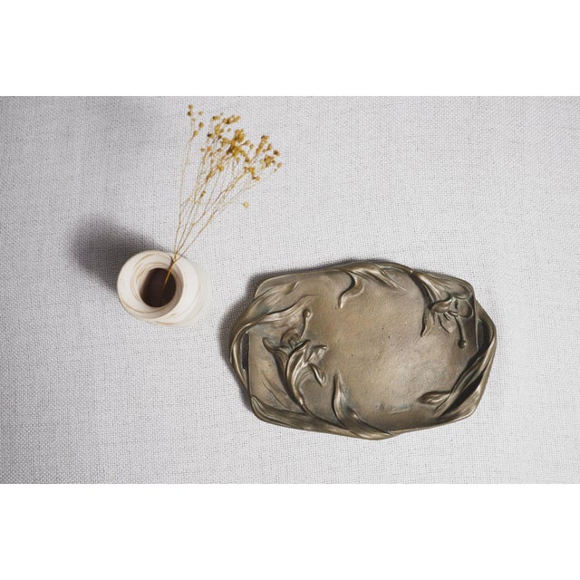 Antique Art Nouveau Bronze Tray by A. Bouny, 1890s For Sale - Image 9 of 11
