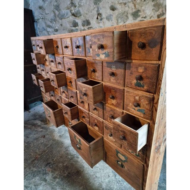 Antique Apothecary Cabinet with Drawers in Pine, 19th Century For Sale - Image 6 of 18