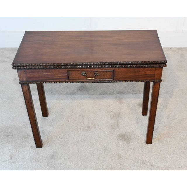 George III Mahogany Games Table Card, 1880s For Sale - Image 3 of 11