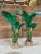Coastal Tropical Green Painted Canvas Banana Palms-Pair For Sale - Image 11 of 11