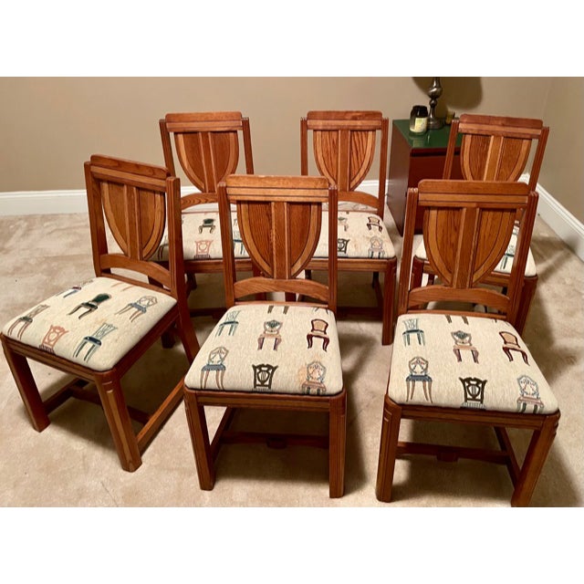 Solid Oak Dining Room Chairs - Set of 6 For Sale - Image 9 of 9