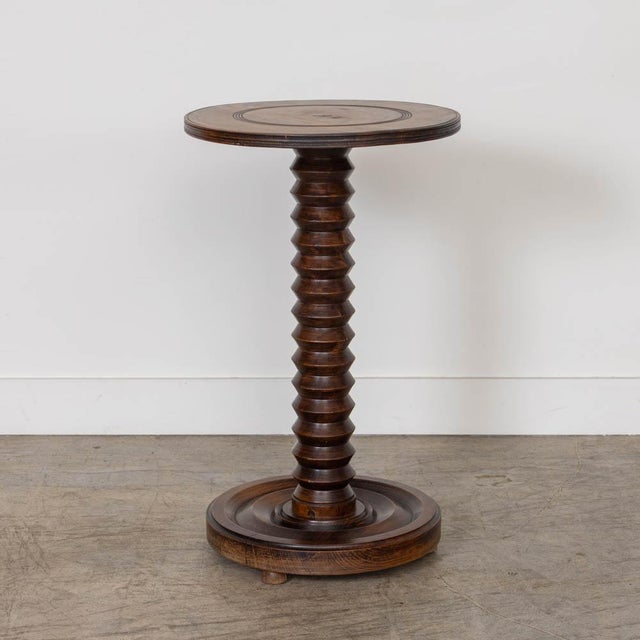 1940s French Carved Side Table by Charles Dudouyt For Sale - Image 5 of 9
