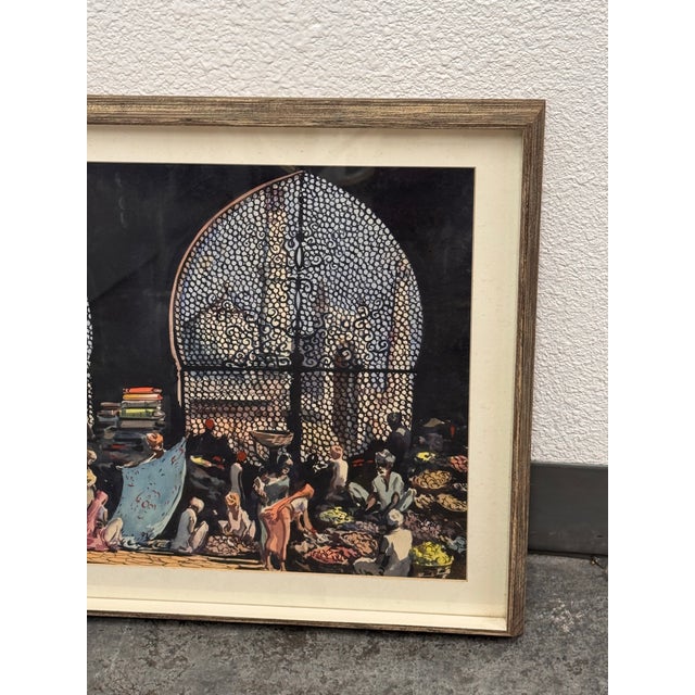 1960s G. D. Thyaga Raj Market Scene, Agra Original Painting, Circa 1968 For Sale - Image 5 of 12