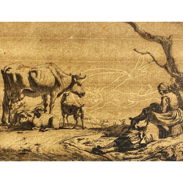 Adriaen Van De Velde Old Master Etching of a Golden Age Pastoral Scene W/ Watermark & Collector's Mark For Sale - Image 9 of 12
